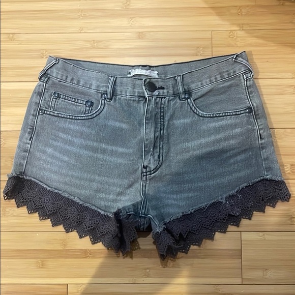 Free People Grey Denim Shorts - Picture 1 of 12